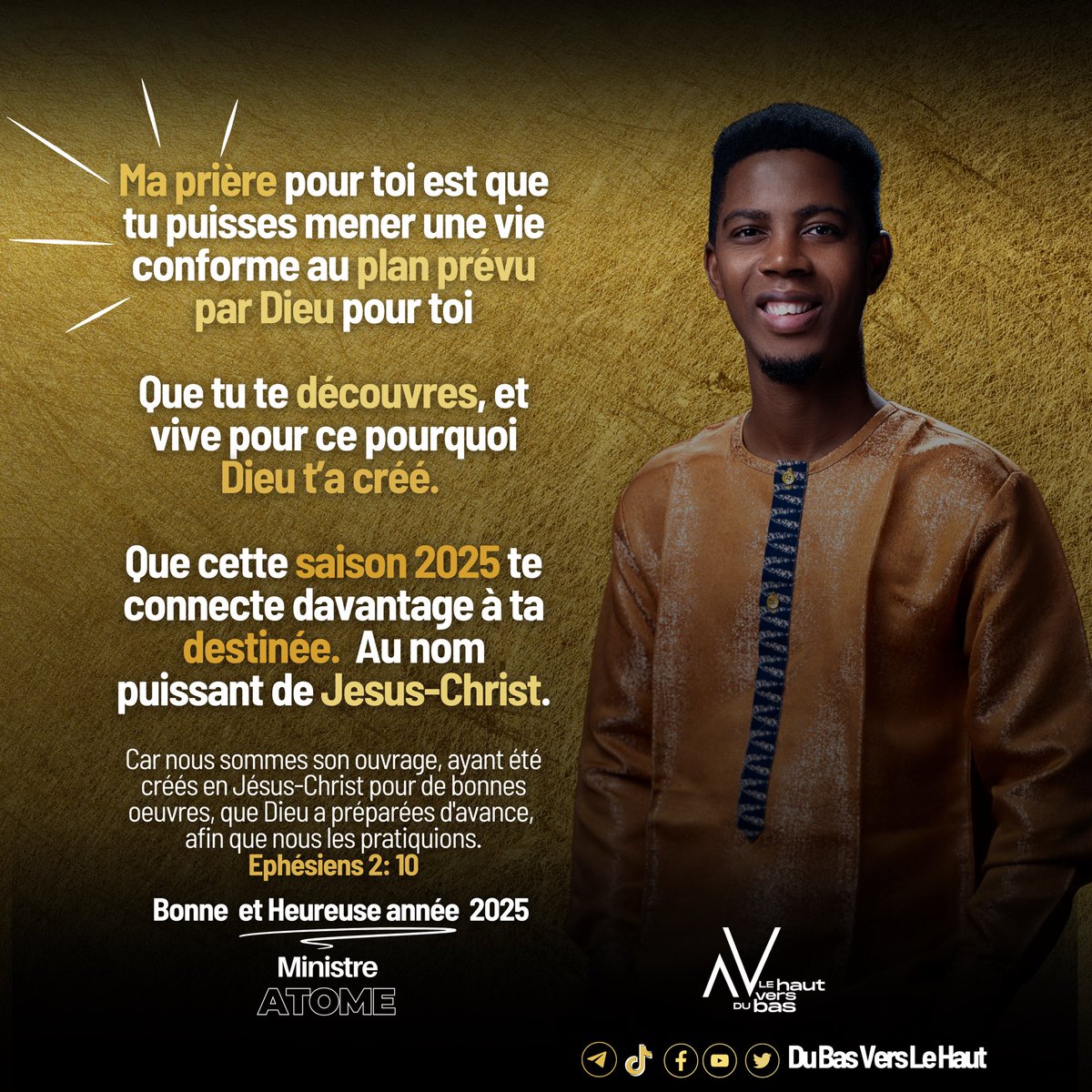 Heureuse année 2025
Continue d’aller #DuBasVersLeHaut