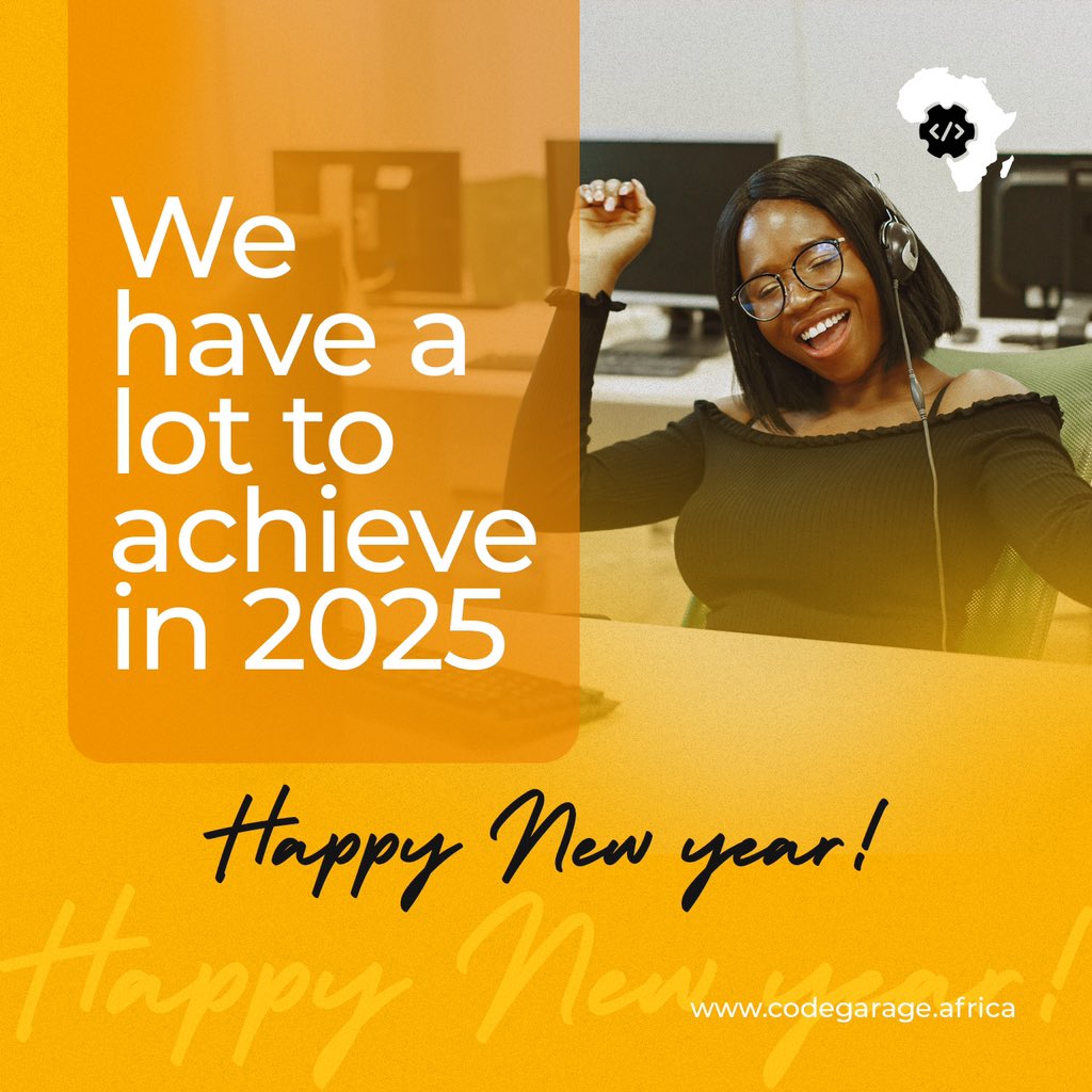 CodegarageA's tweet image. Welcome to 2025!
We’re excited to continue this journey with you and achieve even greater things together. Here’s to new opportunities, growth, and business success in the year ahead!
#Hello2025 #NewBeginnings #LetsGrowTogether #CodeGarageAfrica