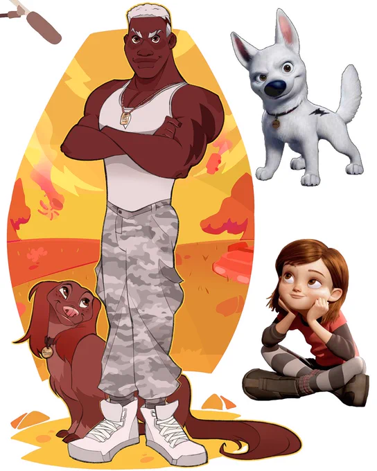 My "Bolt characters as humans au" series did pretty well 