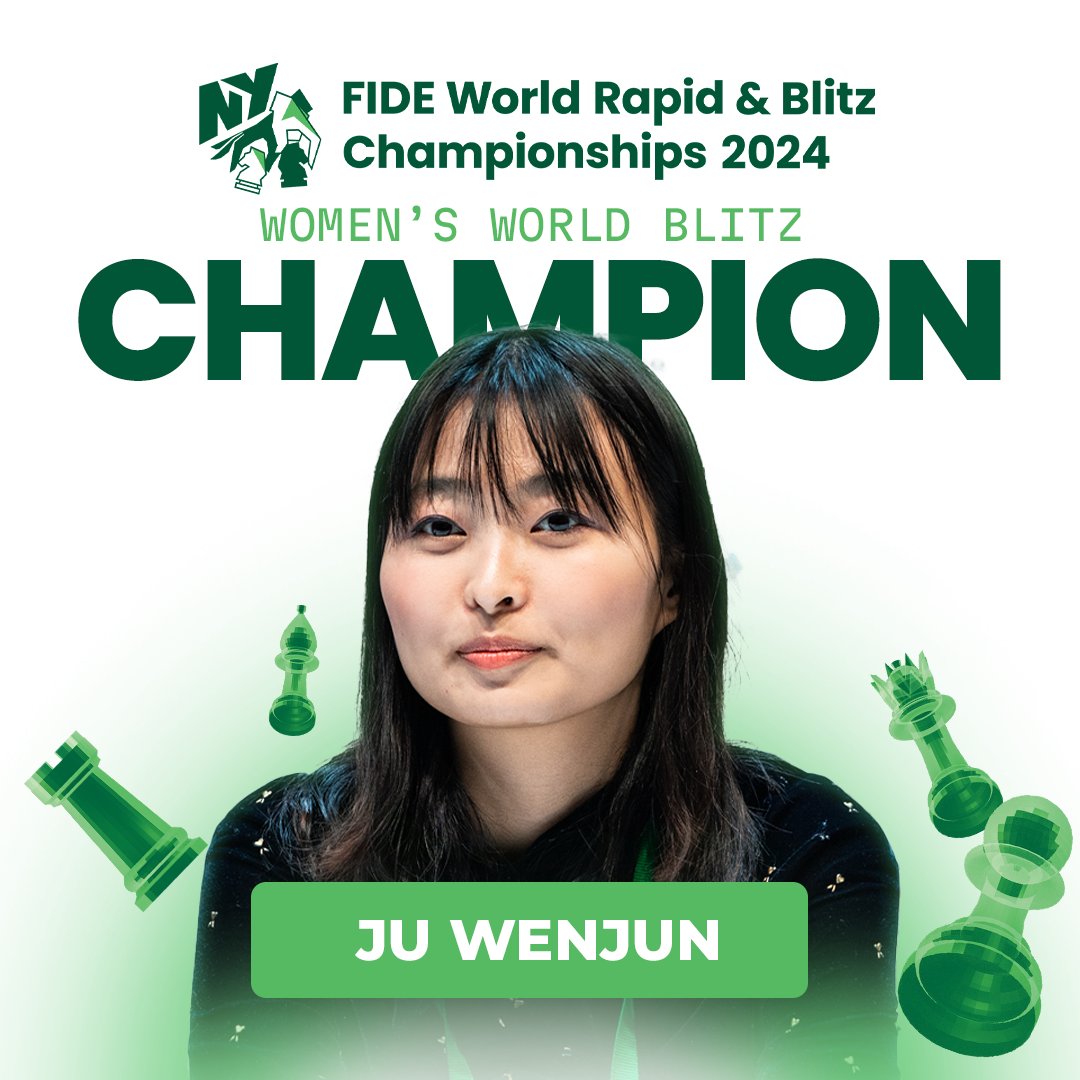 chesscom's tweet image. Congratulations to Ju Wenjun for winning the FIDE Women&apos;s World Blitz Chess Championship!🙌 

Another trophy for Ju Wenjun with wins over Valentina Gunina, Vaishali Rameshbabu, and Lei Tingjie! 🏆