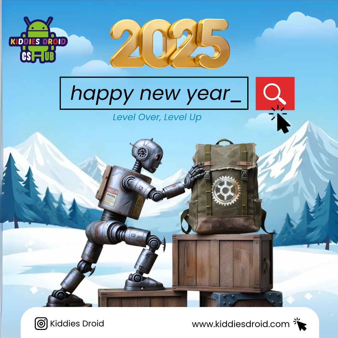 KiddiesdroidH's tweet image. Welcome to 2025! 🎉 At Kiddies Droid CS Hub, we're ready to help you 'Level Over, Level Up' in tech and innovation. Let's make this year remarkable together. Explore, learn, and grow with us! 

 #HappyNewYear #2025 #KiddiesDroid #TechEducation #LevelUp