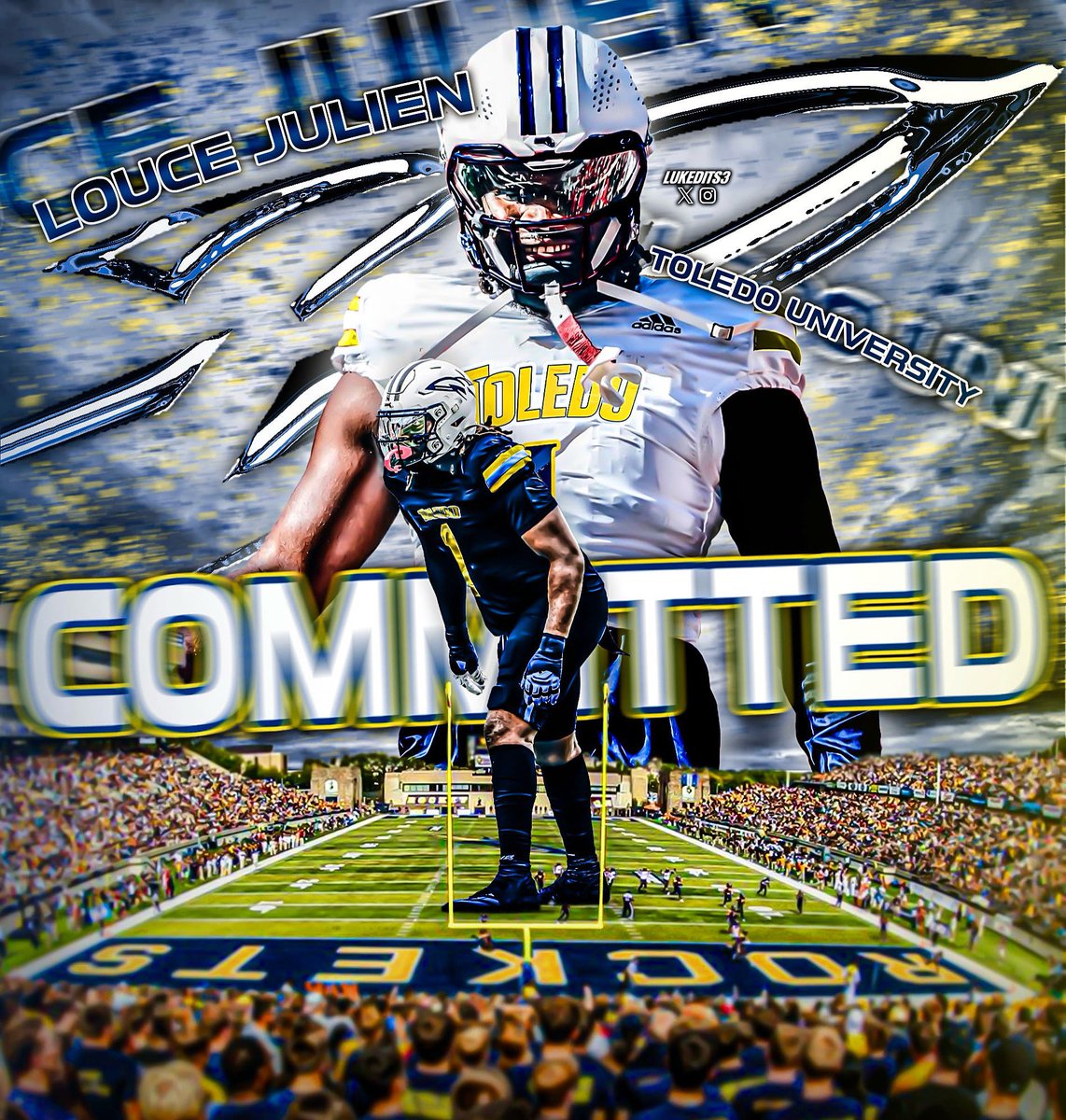 lukedits3's tweet image. BREAKING: UMass Transfer DE Louce Julien (@loucej_) has committed to Toledo, he tells me.

The 6'2 255lb DE totaled 43 tackles, 5 sacks, 2 FF, and 1 PD in the 2024 season 👀