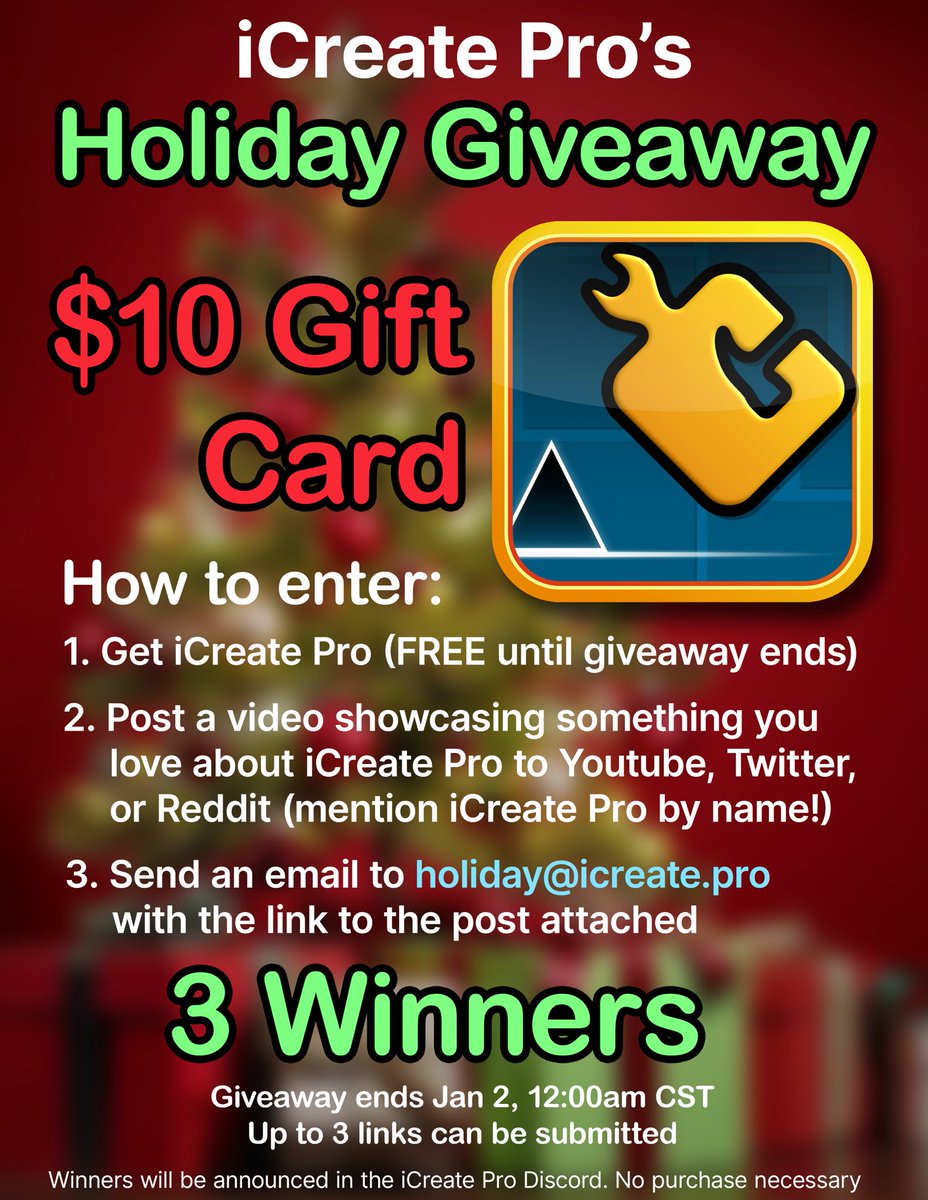 geticreate's tweet image. Join the iCreate Pro Holiday Giveaway… iCreate Pro is FREE until it ends!