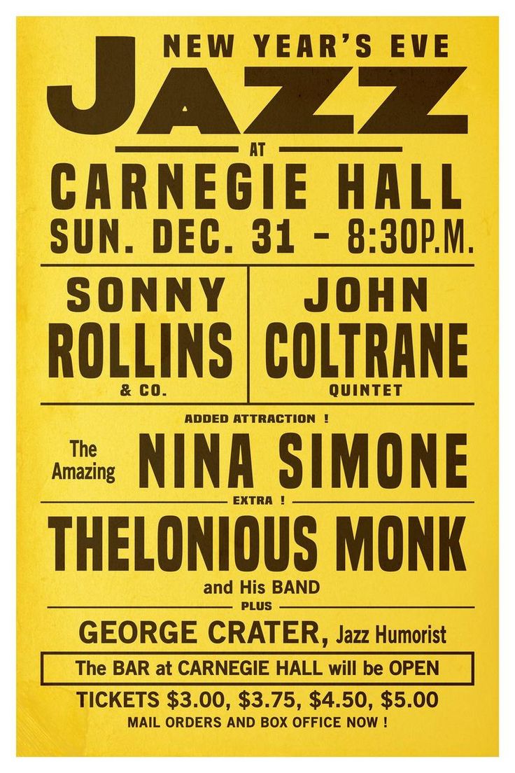 New Year's Eve Jazz at Carnegie Hall. Sunday December 31, 1961. #Jazz #HappyNewYear2025