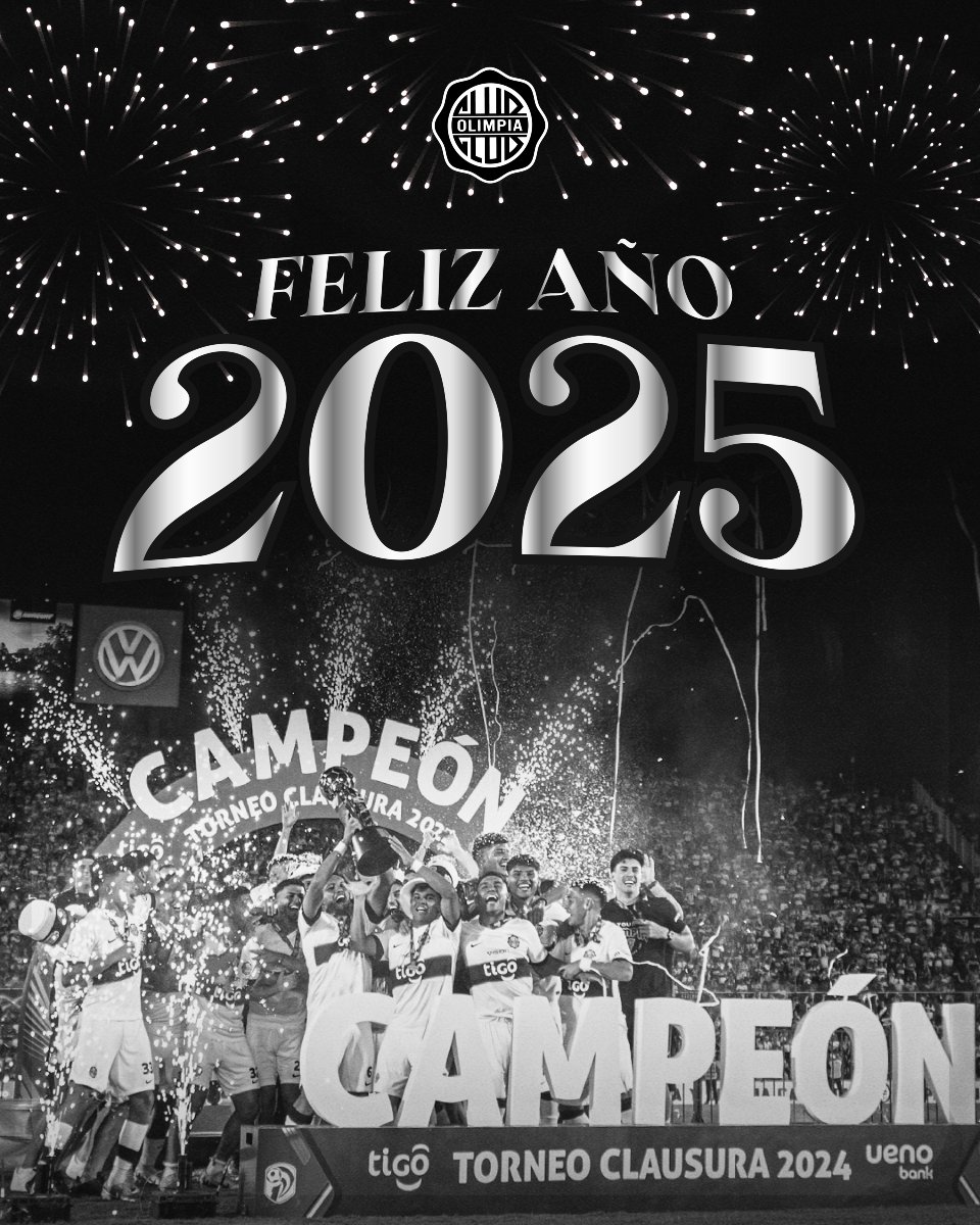 ¡𝐅𝐄𝐋𝐈𝐙 𝟐𝟎𝟐𝟓! 👑

Les desea el Club Olimpia, el vigente campeón e Institución más laureada del fútbol paraguayo.

Renovamos la ilusión y vamos por más conquistas.

🤍🖤🤍