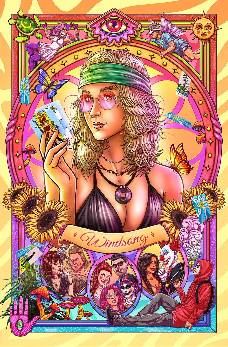 FINALLY FINISHED! 🤩Windsong poster commissioned by the realest of bros Bozo! Hopefully up on my shop tomorrow ☺️🧡💛🌻🌼🌛