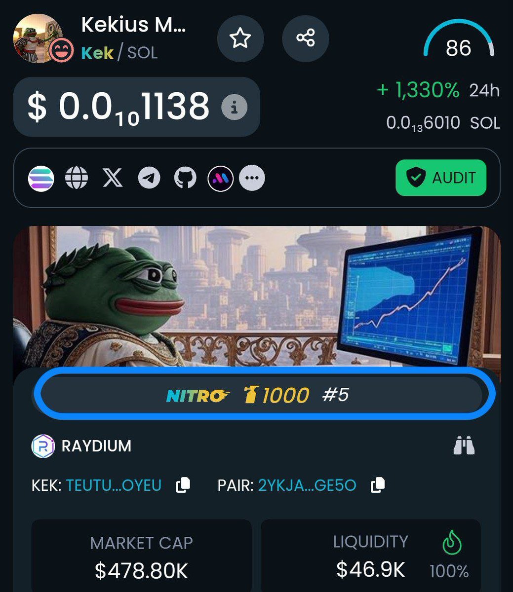 Kekius MEME (@kekiussolcto) on Twitter photo πΈ<a href="/elonmusk/">Elon Musk</a> πΈ $Kek IS NITRO BOOSTED 1000Γ ON <a href="/DEXToolsApp/">DEXTools</a>πͺπͺπͺ
NEXT <a href="/DEXToolsApp/">DEXTools</a> TRENDINGπππβ‘οΈβ‘οΈβ‘οΈβ‘οΈ
LET'S HIT 10 MILLION MCAP TODAY ππππ
πΈπΈπΈπ
dextools.io/app/en/solana/β¦
TEUtukrJ7ZuFHJ4cmdJvHBL6P7ycKag5huRzWB3oYEu
#Kek #Kekius #KekiusMaximus #ElonMusk πΈ<a href="/elonmusk/">Elon Musk</a> πΈ $Kek IS NITRO BOOSTED 1000Γ ON <a href="/DEXToolsApp/">DEXTools</a>πͺπͺπͺ
NEXT <a href="/DEXToolsApp/">DEXTools</a> TRENDINGπππβ‘οΈβ‘οΈβ‘οΈβ‘οΈ
LET'S HIT 10 MILLION MCAP TODAY ππππ
πΈπΈπΈπ
dextools.io/app/en/solana/β¦
TEUtukrJ7ZuFHJ4cmdJvHBL6P7ycKag5huRzWB3oYEu
#Kek #Kekius #KekiusMaximus #ElonMusk