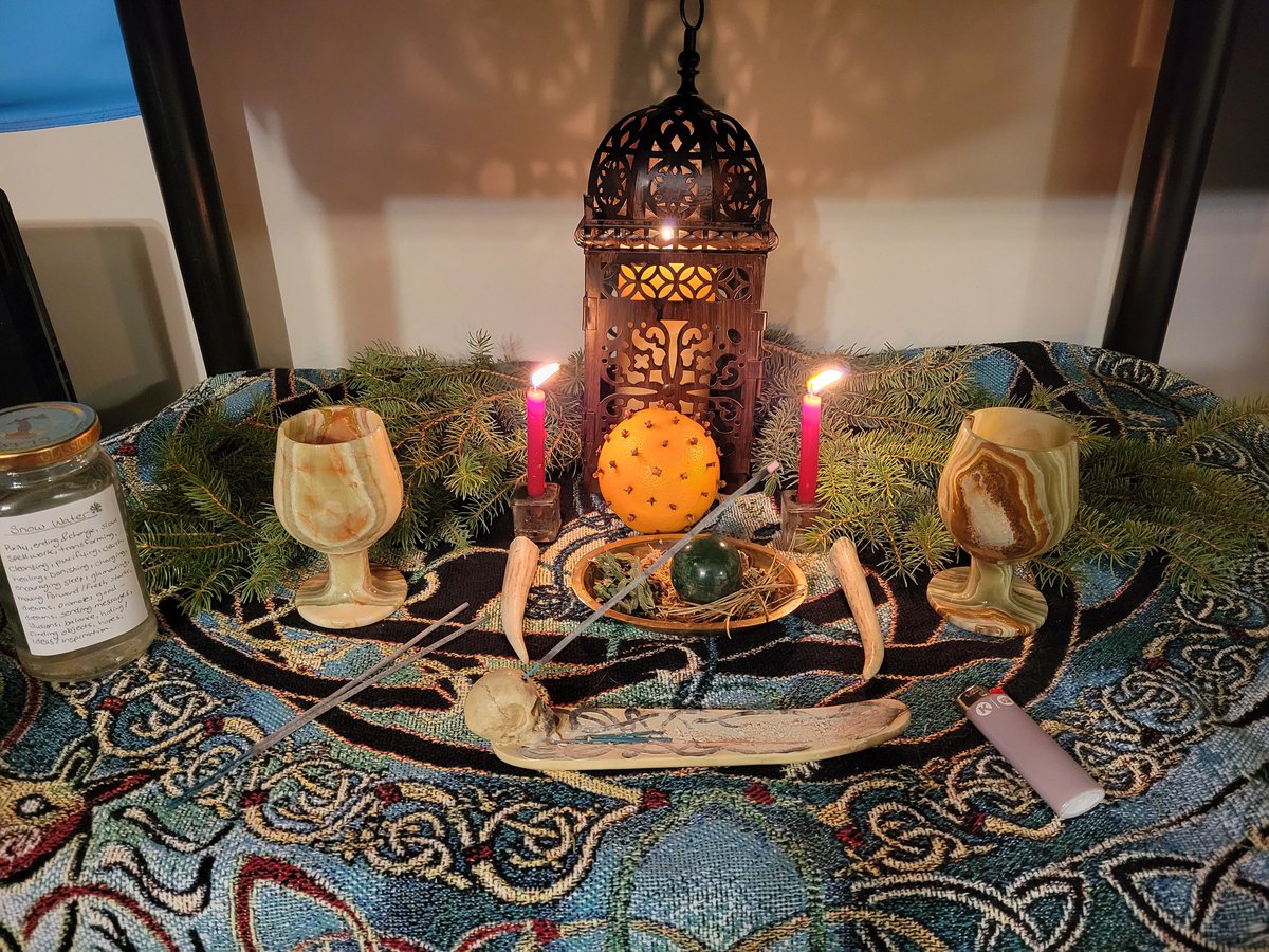 This years Yule shrine. I hope you all have a lovely new year. #pagan #paganism #obod #yule2024 #wintersolstice