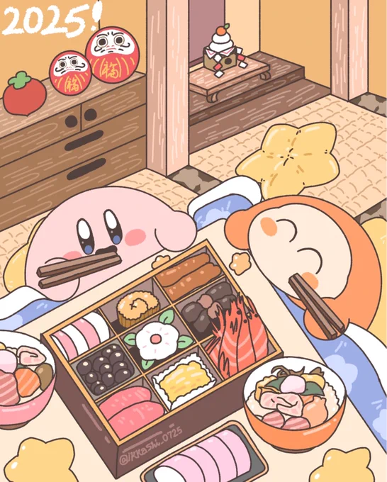 あけましておめでとうございます!!今年もよろしくお願い致します!! #カービィイラスト #カービィ #お正月