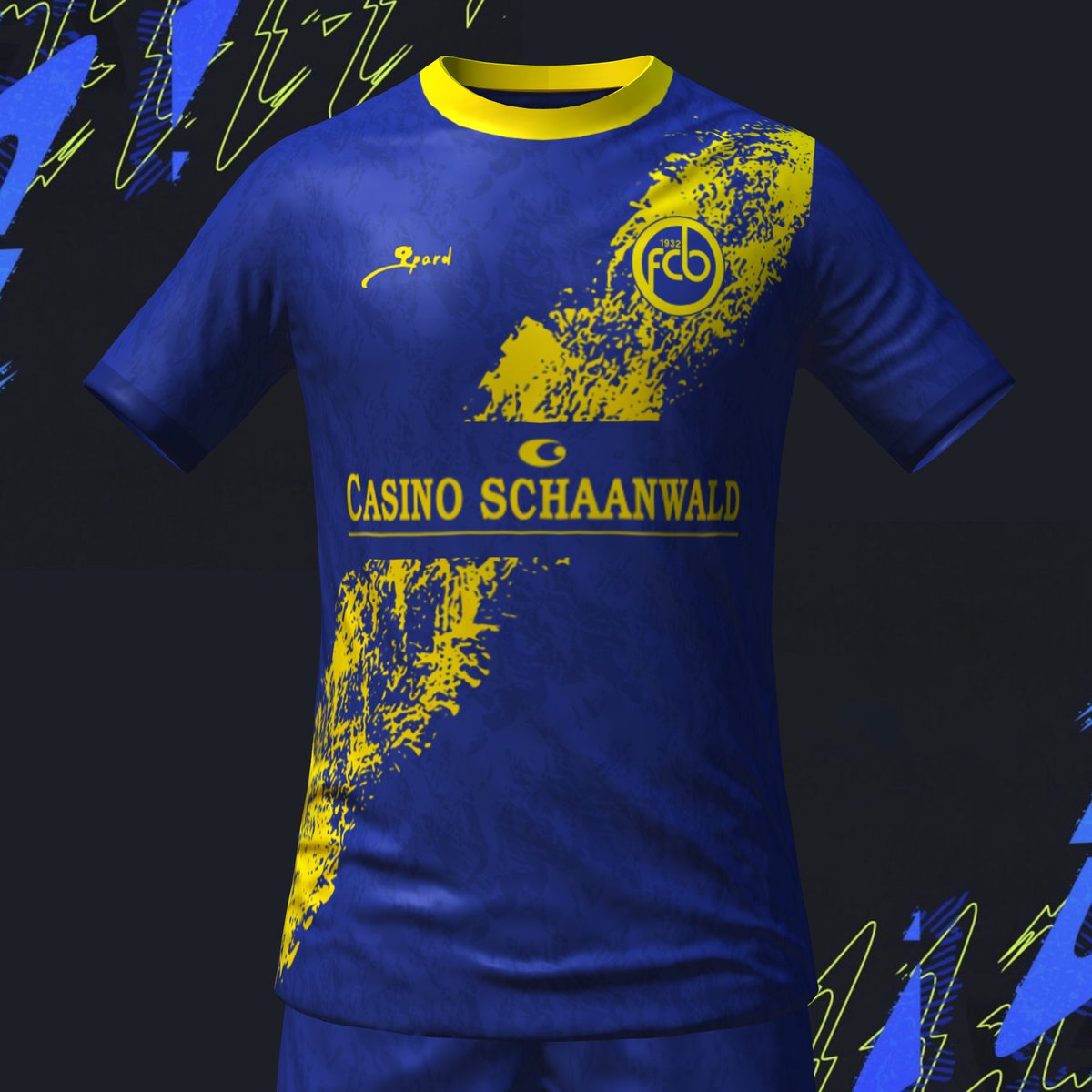 Roberto46757206's tweet image. Acabo de diseñar la camiseta de visitante del Balzers FC 🔵🟡
#BalzersFC #Fifakitcreator #SoccerJersey