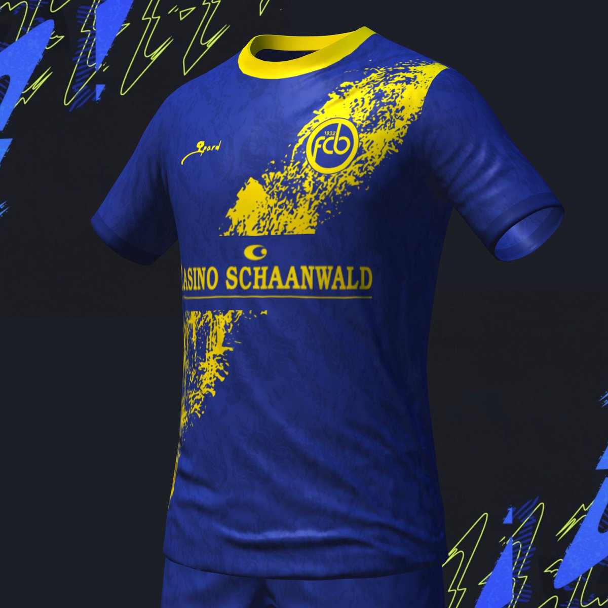 Roberto46757206's tweet image. Acabo de diseñar la camiseta de visitante del Balzers FC 🔵🟡
#BalzersFC #Fifakitcreator #SoccerJersey