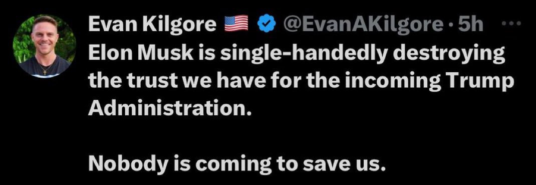 You don’t get it, Elon Musk is “this presidency”..