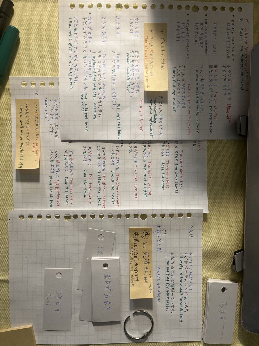 studywithloli's tweet image. ✍️ I prepared for vocabulary lesson 29 (minna no nihongo) this weekend. It’s hard to remember, so I made flashcards.
#日本語 #langtwt
