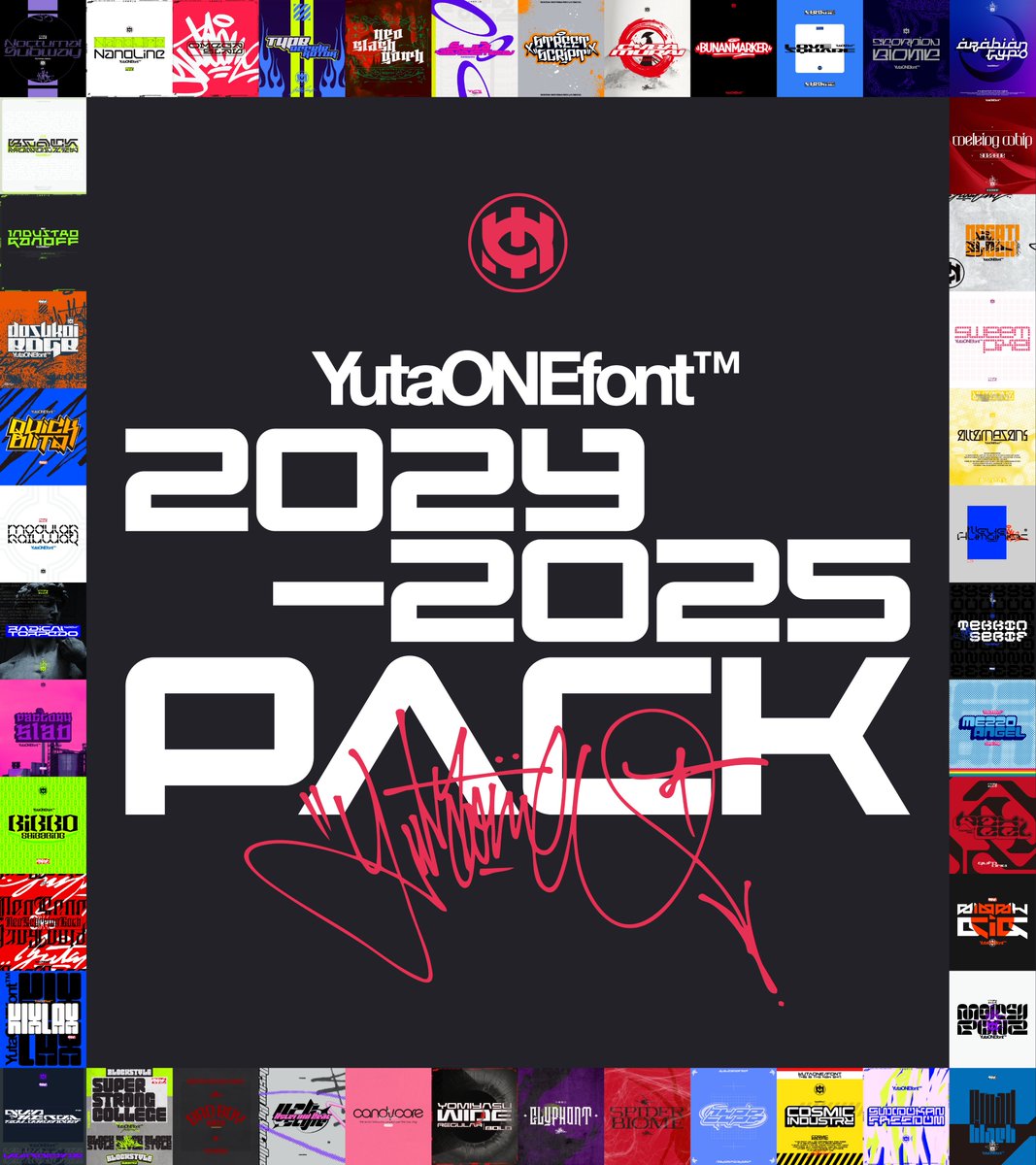 【お年玉】
新年あけましておめでとございます！
23年は仮面ライダーの劇中にゆうたONEフォントが登場し、24年はウルトラマンのプロモに登場し、毎年楽しみに生きてます。というわけで24年中に公開された45種のフォントを無料配布！僕にもお年玉ください！DLはプロフィール欄から！フォロー必須！