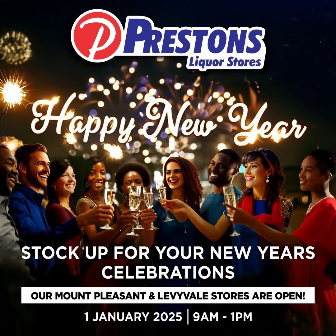 Prestons_Liquor's tweet image. Celebrate the New Year with your loved ones and Prestons Liquor Stores! 🎉 You&apos;ll be welcomed on January 1st at our Mount Pleasant and Levyvale branches, ready to help make your New Year&apos;s celebrations one to remember. Let&apos;s make #2025 unforgettable! 🥂 #OpenForYou