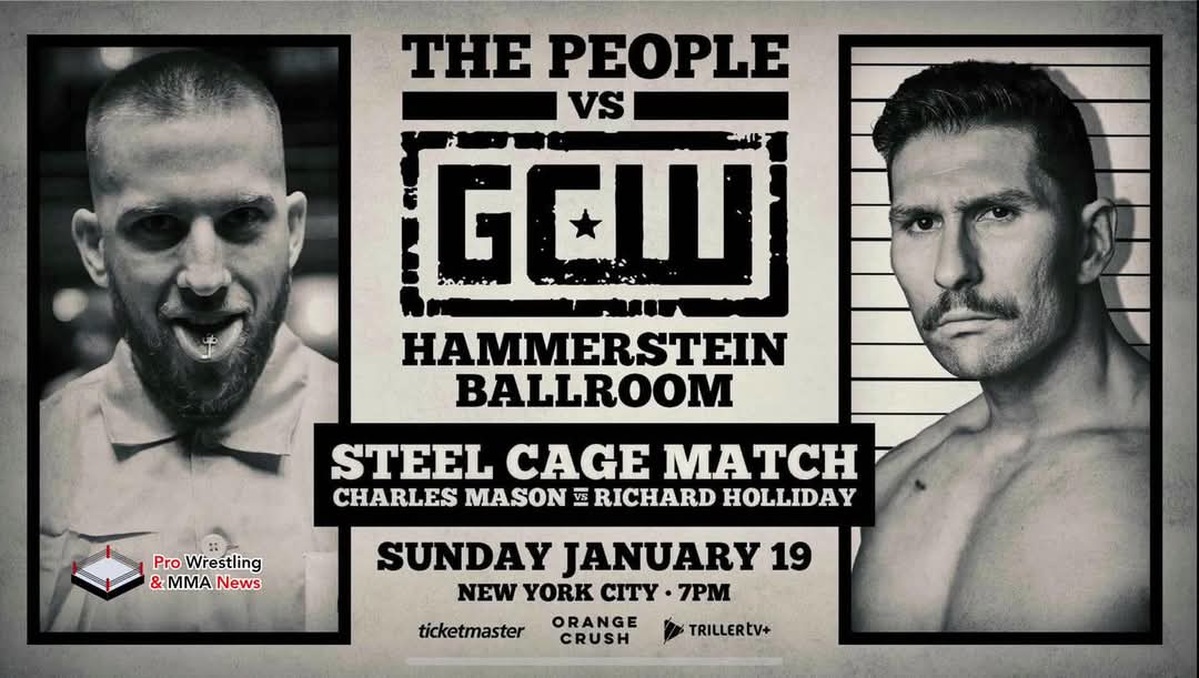 PWMMANews's tweet image. Announced for Hammerstein Ballroom. Charles Manson versus Richard Holliday in a steel cage match. #GCWInfinity