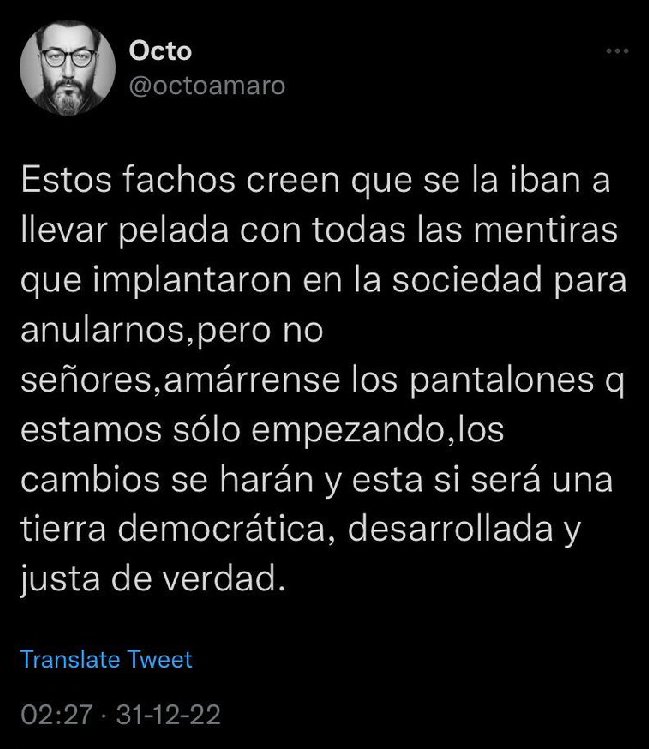 Zohan 🌐 (@chileanprofile) on Twitter photo Tanta estupidez que ha pasado en Chile que es difícil hacer un tweet para cerrar el año.
No obstante este tweet de <a href="/mrhitchcok/">The Real Mr. Hitchcock</a> (ex @octoamaro) merece recordarlo, un boludo de tomo y lomo.
#FelizAño2025 Tanta estupidez que ha pasado en Chile que es difícil hacer un tweet para cerrar el año.
No obstante este tweet de <a href="/mrhitchcok/">The Real Mr. Hitchcock</a> (ex @octoamaro) merece recordarlo, un boludo de tomo y lomo.
#FelizAño2025