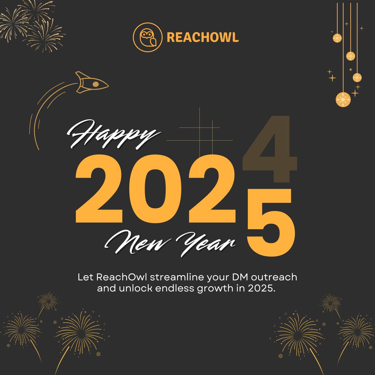 OwlReach's tweet photo. ✨ Cheers to a New Year full of opportunities, growth, and success! 🥂🎉

💬 From all of us at ReachOwl, we wish you a prosperous and joyful 2025. Let’s make it a year to remember!

#HappyNewYear2025 #ReachOwl #NewBeginnings https://t.co/GNAahaZddB