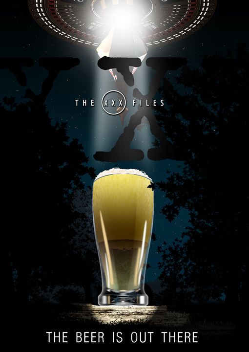 AirborneCow's tweet photo. Art of the Day: "XXX files - The beer is out there". Buy at: https://t.co/YMwrhXx935 https://t.co/Bw6KZbLKVz