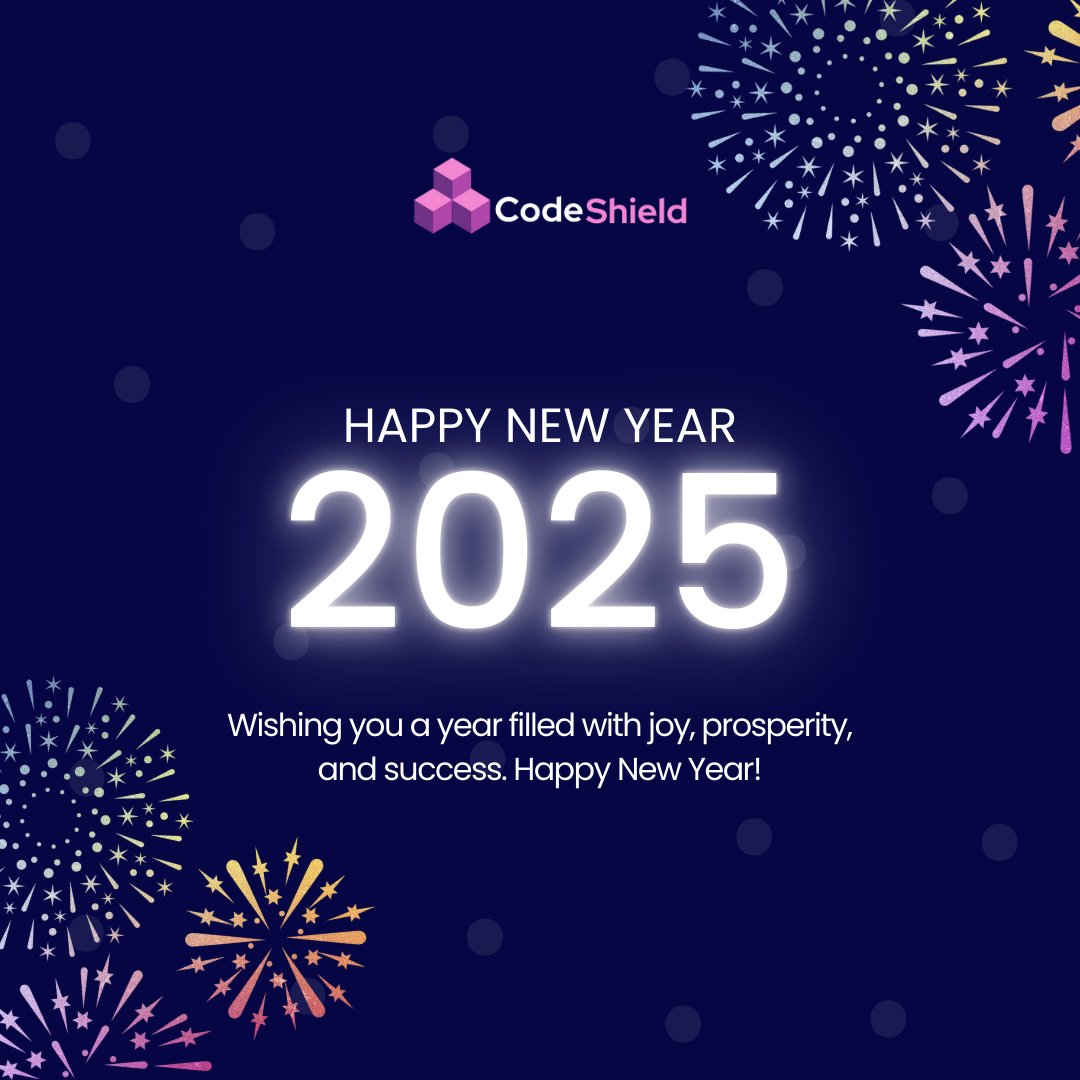 codeshield_'s tweet image. We wish you a very Happy New Year filled with joy, prosperity, and success.

#codeshield #newyear2025 #cybersecurity