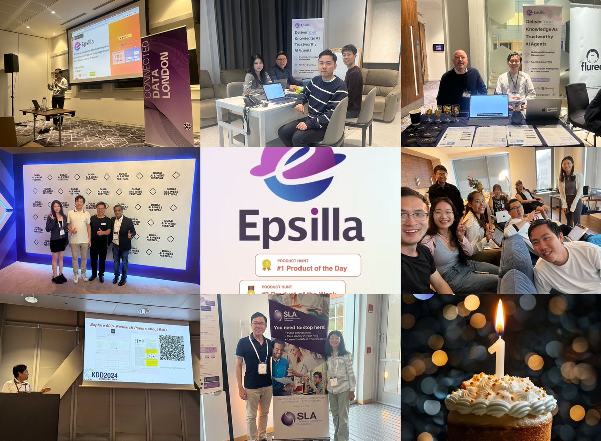 🎉 What a year! From #1 Product of the Day on <a href="/ProductHunt/">Product Hunt 😸</a> to presenting at <a href="/Connected_Data/">Connected Data</a>  @DubaiAIWeb3 &amp; #KDD2024, we've been building the future of trustworthy AI agents. Thank you to our amazing team and community! 🚀 #AI #2024recap