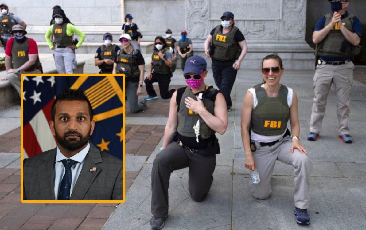 DschlopesIsBack's tweet photo. Let me get this straight... a white FBI Director (Chris Wray) gets fired and replaced by a brown minority Director (Kash Patel) and members of the FBI's DEI office are now protesting and threatening to resign? 🤡

The irony is ALMOST too good to be true. 😂 https://t.co/7jcWkzpiPl