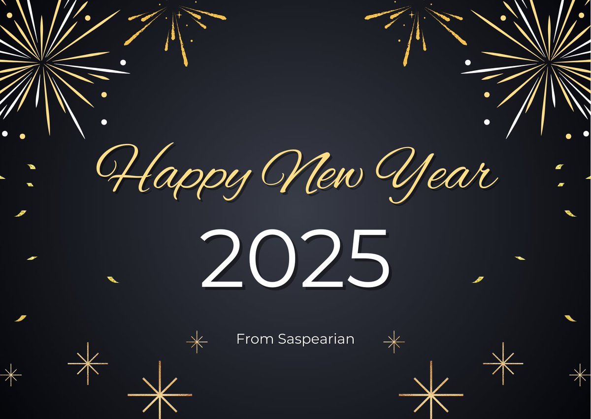 From all of us at Saspearian, Happy New Year! We hope that 2025 brings you joy and successful endeavors.