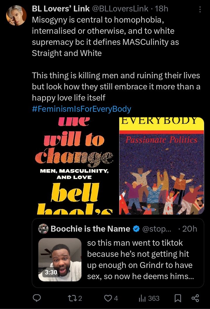 So according to you, you're saying that Women can't be homophobic. 
Defining masculinity as straight and white ignores cultural and historical complexities.
Patriarchy hurts everyone, but sweeping generalizations won’t fix it—nuance and critical thinking will.
#CriticalFeminism