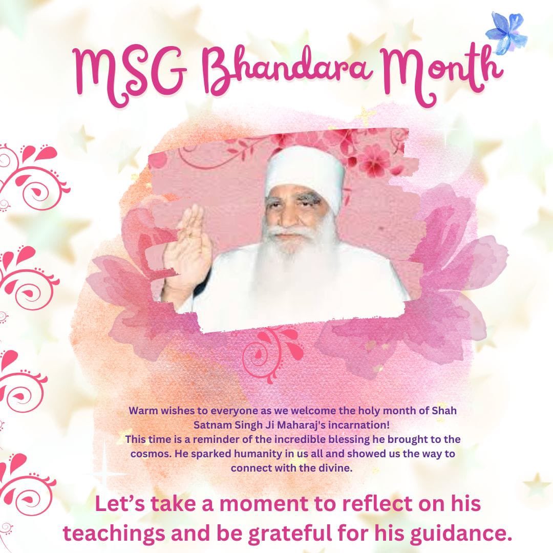 shubhdeepdeol's tweet photo. January month is #MSGBhandaraMonth 
 Devotees celebrate 🥳 this whole month with Saint Dr MSG Insan with lots of joy by doing welfare activities.Shah Satnam Ji incarnated in this month and made it joyful and Bhandara Special. https://t.co/5Z2OBdxwGQ