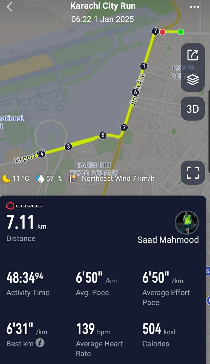 sastayNietzsche's tweet image. Never miss a run on New Year , Birthday and Festivities  .... 
#taperweek #running #Karachi #coros #New