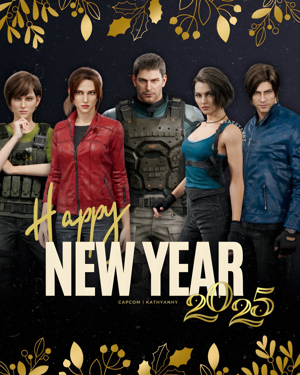 kathyanhy's tweet photo. 🎆 Happy New Year! 🎆

Thank you all for your support, I wish you a happy and healthy New Year! May you begin a 2025 full of magic and new adventures ✨

#ResidentEvil #ChrisRedfield #JillValentine #LeonKennedy #ClaireRedfield #RebeccaChambers #REBHFun #HappyNewYear https://t.co/l89G31R3uP