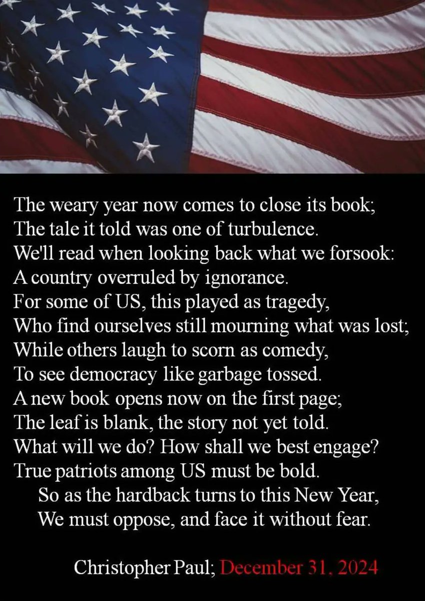 XopherPaul's tweet image. Hopeful New Year to all men and women of goodwill!🙏🕊
December 31, 2024