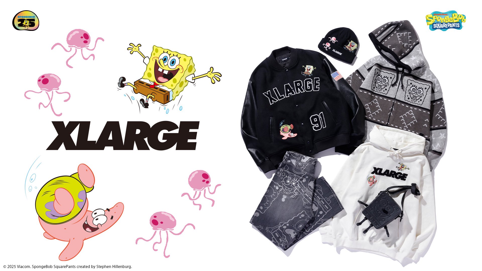 XLARGE スポンジボブ パーカー XLARGE×SpongeBob PULLOVER HOODED SWEATSHIRT – calif（カリフ