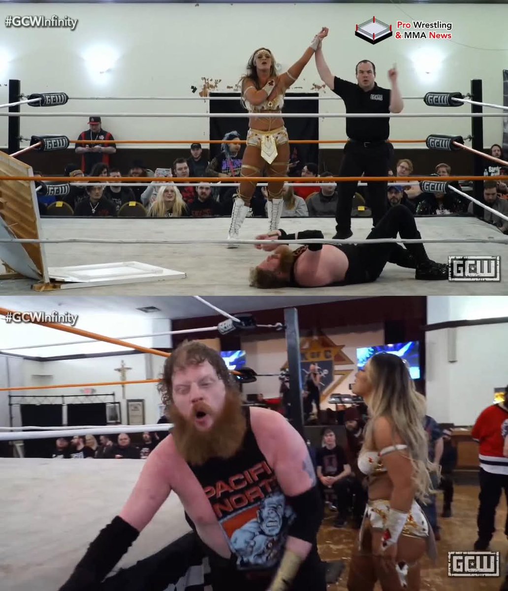 PWMMANews's tweet image. Megan Bayne defeats John Wayne Murdoch #GCWInfinity