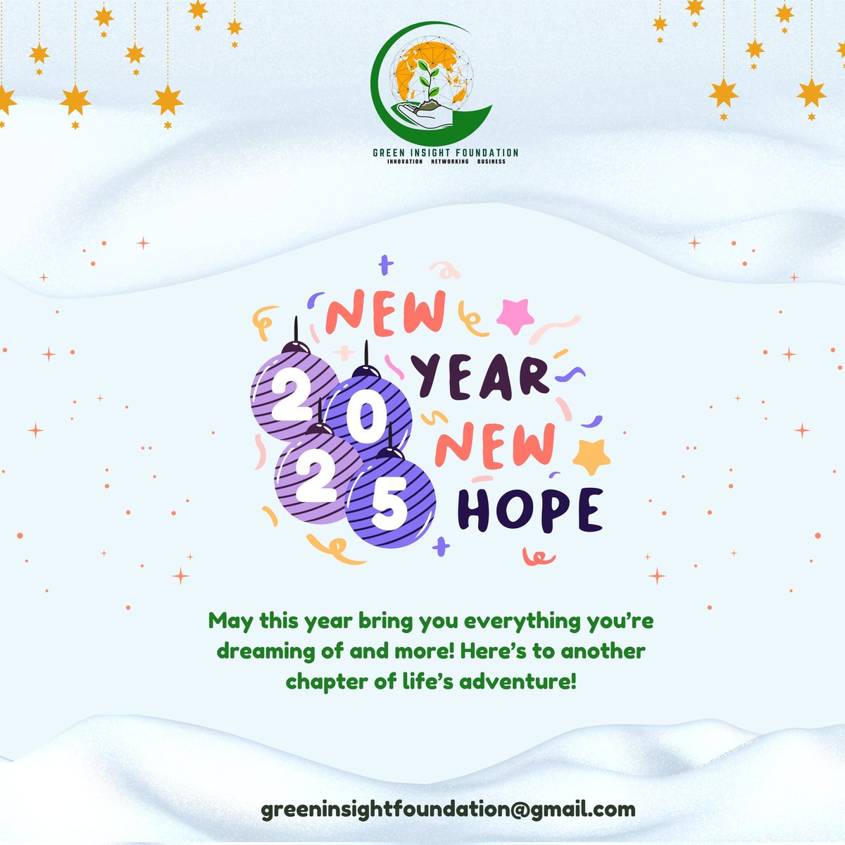 2025, A New Chapter for Green Insight Foundation 
As we step into the year 2025, (GIF) is filled with hope,enthusiasm, nd a shared vision for a more sustainable future.Although we're still in our early stages, we're ready to make a positive impact &amp; contribute to food security🌱