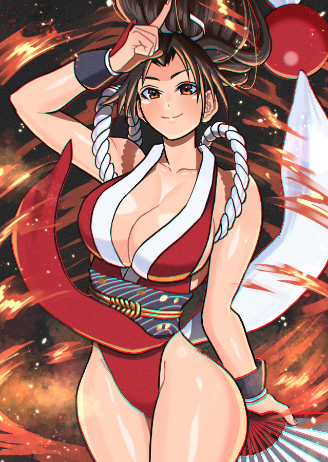 不知火舞 「1月1日は不知火舞の誕生日! #KOF #格ゲーキャラ描こうぜ」|アキス 『深谷慶短編集　瞬き』発売中のイラスト