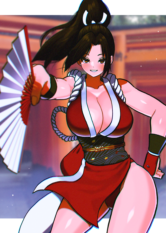 不知火舞 「1月1日は不知火舞の誕生日! #KOF #格ゲーキャラ描こうぜ」|アキス 『深谷慶短編集　瞬き』発売中のイラスト