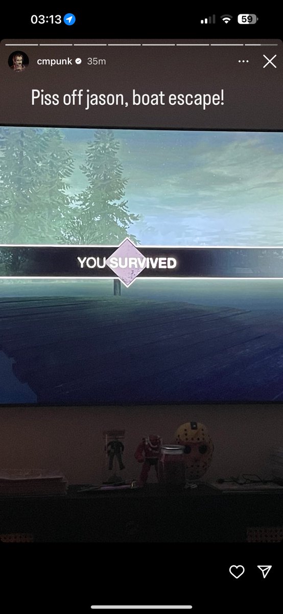 CMPunkStories's tweet image. CM Punk posts that he made a boat escape in one of his last plays of Friday The 13th: The Game.

31st December 2024