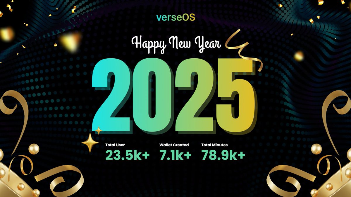 ✨🎉 GM! HAPPY NEW YEAR! 🎉✨
We’re so grateful for your support! As we step into 2025 with fresh energy, bold dreams, and the confidence that anything is possible, let’s make this year even more amazing!

It’s only been 2 weeks since our #verseOS Lite Version launch, yet we’ve