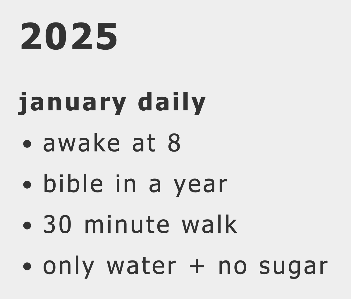 2025 is going to be huge

big habits start with small changes

happy new year everybody!