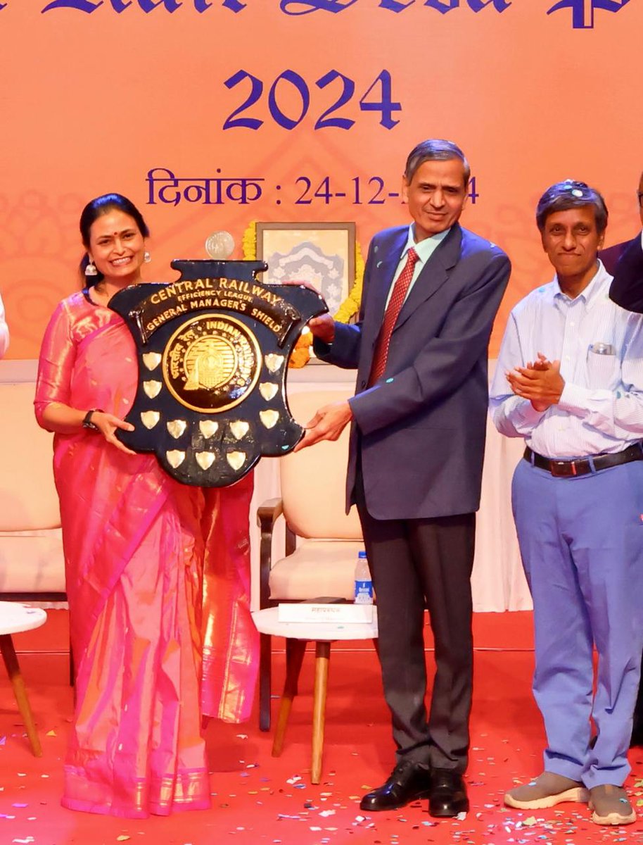 When you win it all, General Manager's Efficiency shield and eight other shields, Safety Security Stores ,Electrical,Enhm Personal,S&amp;T,you know you are a winner all the way 💕💕, Come team Bhusawal, Congratulations team CR