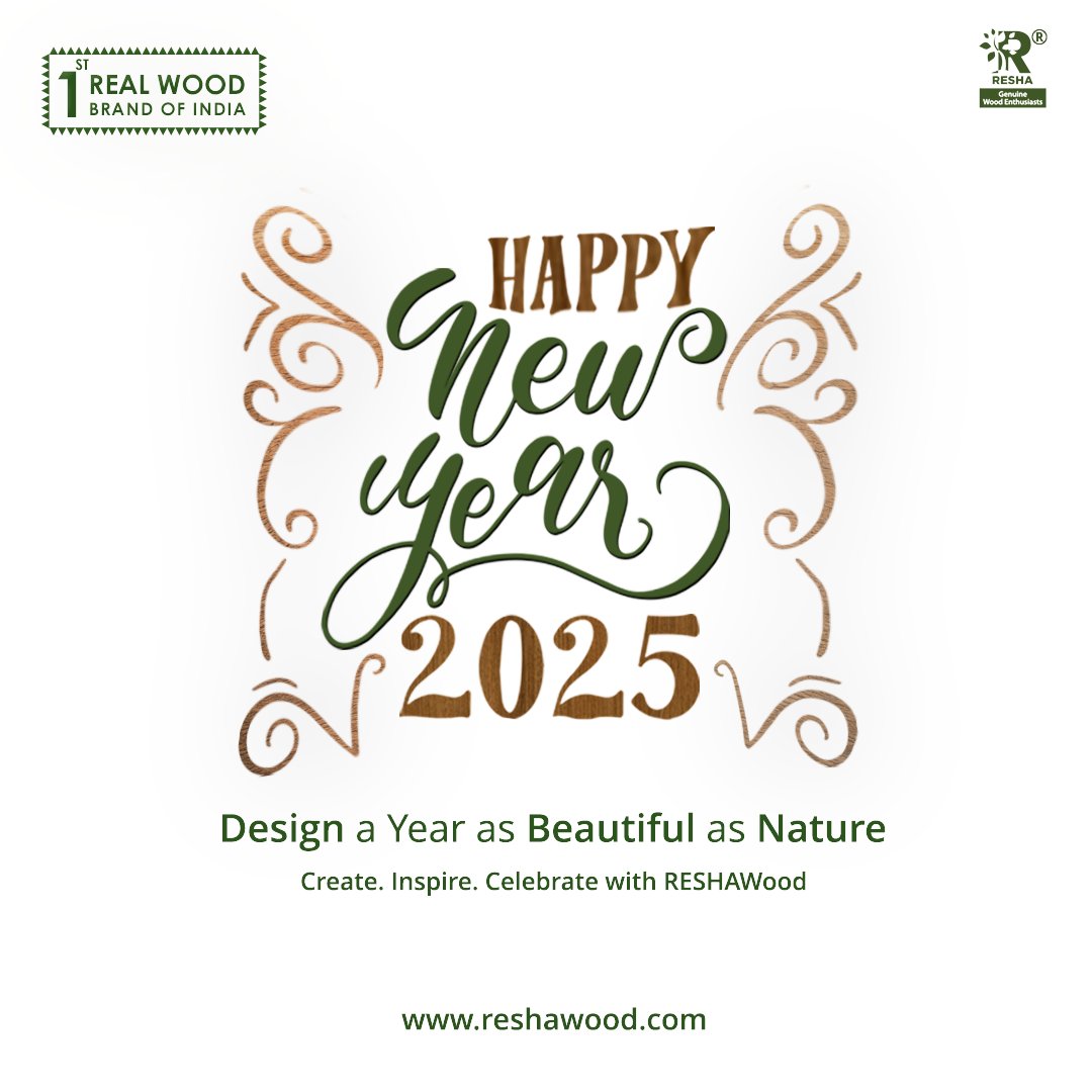 Reshawood's tweet photo. As we step into a new year, let’s craft spaces that inspire and cherish the warmth of nature. At RESHAWood, we thank you for making us a part of your journey in creating timeless designs. Here's to 2025 being a year of growth, creativity, and success for all. https://t.co/2XlwhyfEiw