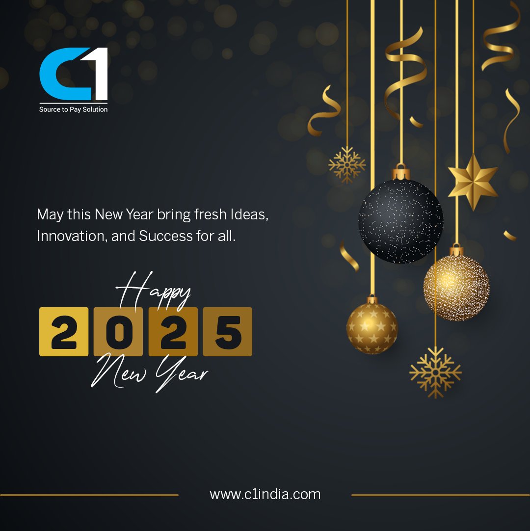 c1india's tweet photo. 🎉✨ Happy New Year 2025! ✨🎉

💼🚀 Cheers to growth, excellence, and making 2025 extraordinary!

#HappyNewYear2025 #NewBeginnings #Gratitude #Innovation #ProcurementSolutions #TeamC1 https://t.co/z2wv4dIlBE