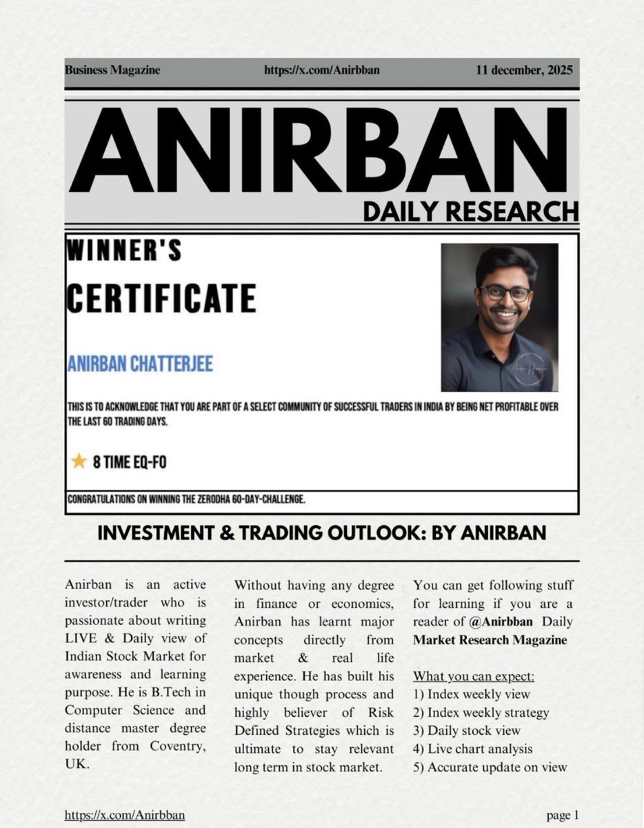 This year has been hugely happening for me. Learned many things of market &amp; about people, which can be a life long lesson.

I am highly touched to all those who supported me in all weathers without doubt, matched the same frequency &amp; didn’t took this account for mere material