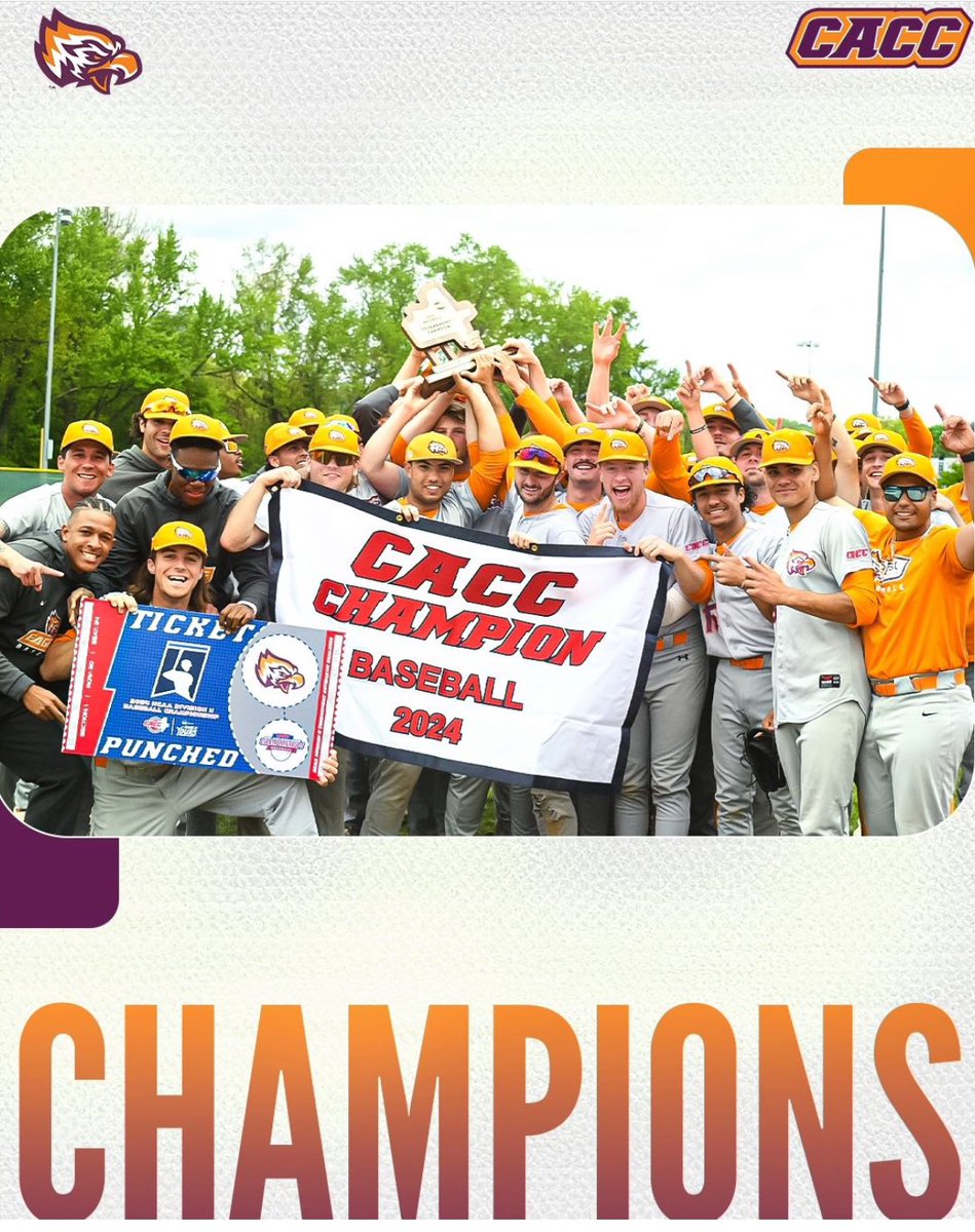 2024 Year in Review:

🦅 CACC North Division Regular Season Champs. (3rd year in a row)

🦅CACC Tournament Champs 

🦅 NCAA Regional Appearance

🦅 Program Record - 8 players named to CACC All Conference Team

🦅 <a href="/ABCA1945/">ABCA</a> Academic Excellence Award (3rd year in a row)

SOAR 🦅!