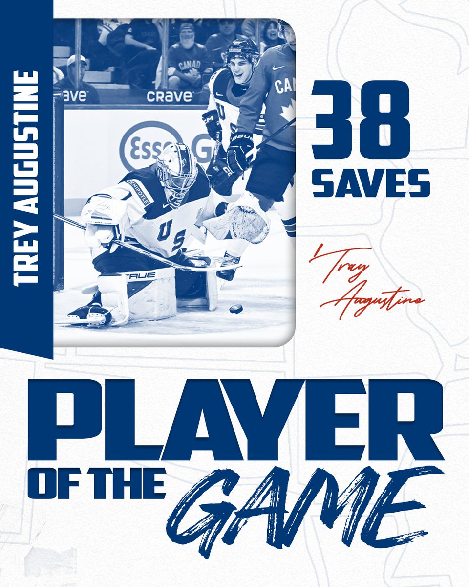 usahockey's tweet image. Augustine stood on his head tonight and that = Player of the Game 😤 #WorldJuniors