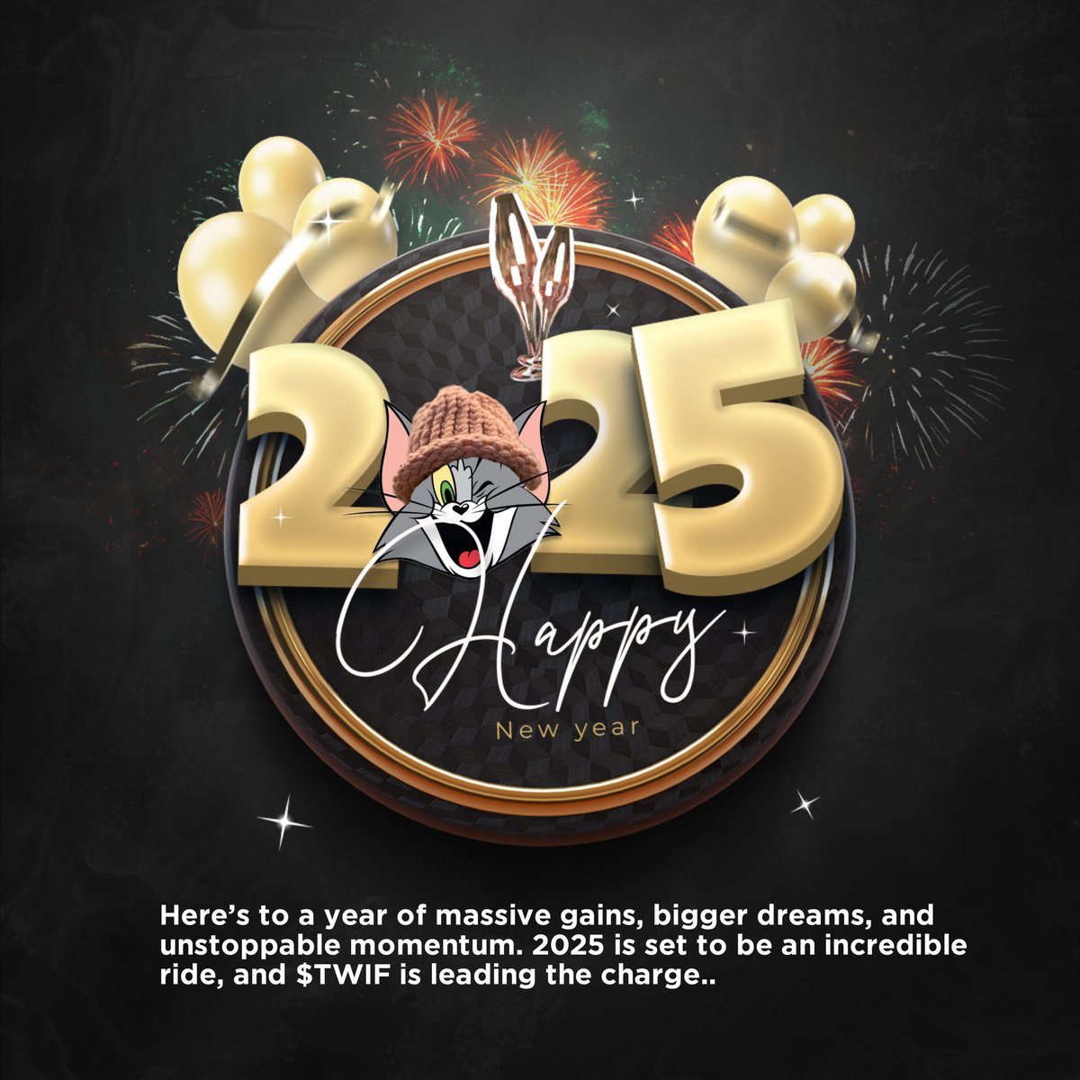 ✨ Happy New Year from $TWIF! ✨
Here’s to a year of massive gains, bigger dreams, and unstoppable momentum. 2025 is set to be an incredible ride, and $TWIF is leading the charge.

Thank you for being part of this exciting journey—let’s make history together! 🌕

#TWIF #ToTheMoon