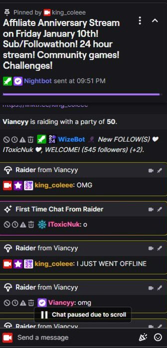 Huge shout out to <a href="/Viancyyelena/">Viancyy</a> for the RAID!! Unfortunately I had JUST finished stream but wanted to shout her out 💜 #Twitch #FortniteQueen
