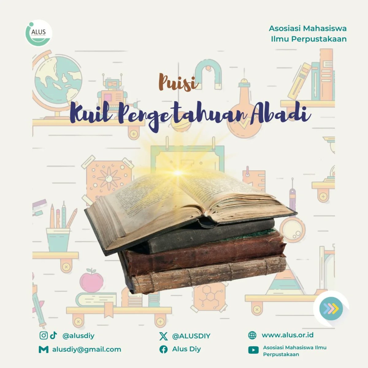 ALUSDIY's tweet photo. Perpustakaan adalah jantung peradaban, tempat ilmu dan mimpi berkumpul dalam keheningan. Mari kita hargai perpustakaan, tempat di mana cerita abadi menanti untuk ditemukan. https://t.co/OpZeeOisf0