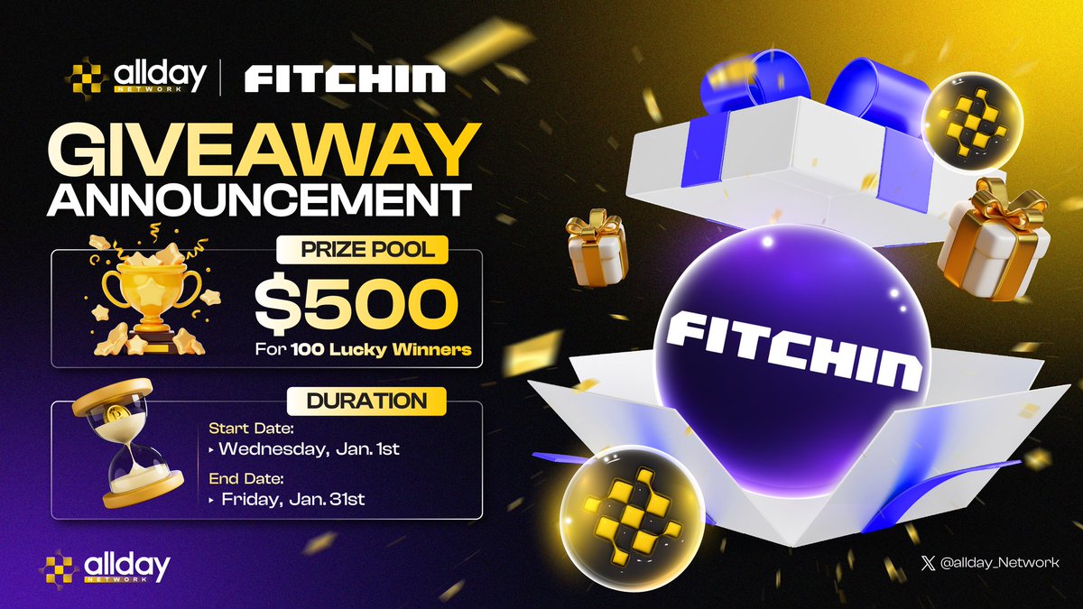 allday Network (@allday_network) on Twitter photo 🎉FITCHIN Universe x allday Network🌟
Look what it is 👀
It's the collaboration campaign between <a href="/FITCHINuniverse/">FITCHIN Universe</a> and <a href="/allday_Network/">allday Network</a> to kick off the new year. 🎆
🎁Reward: $500 for 100 lucky winners
⏲️Duration: Jan. 1st 8.00 AM UTC - Jan. 31st 8.00 AM UTC
🔗Tune in: 🎉FITCHIN Universe x allday Network🌟
Look what it is 👀
It's the collaboration campaign between <a href="/FITCHINuniverse/">FITCHIN Universe</a> and <a href="/allday_Network/">allday Network</a> to kick off the new year. 🎆
🎁Reward: $500 for 100 lucky winners
⏲️Duration: Jan. 1st 8.00 AM UTC - Jan. 31st 8.00 AM UTC
🔗Tune in: